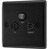 British General NFB67 Nexus Metal Triplex TV/FM/Sat Socket - Black Insert -Matt Black