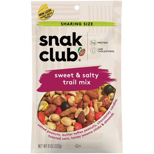 Snak Club Sweet & Salty Trail Mix, 8 Ounce (Pack of 6)