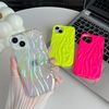 Caseative for iPhone 14 Case,Pleated Water Ripple Chrome Wave Pattern Soft Phone Case (M Red)
