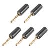 uxcell Banana Plug Speaker Wire Cable 2mm Plug Connector Jack Connector Gold Black 5pcs