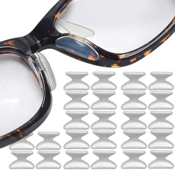 Silicone Eyeglass Nose Pads Adhesive Silicone Anti-Slip Nosepads for Eyeglass Sunglasses 12 Pairs 1.8mm Transparent