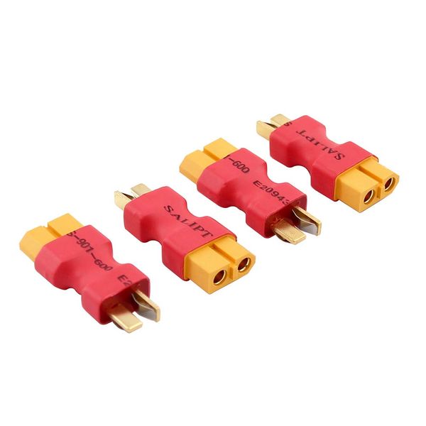 OliRC 4pcs No Wires Connector: XT60 XT-60 Female to Deans Style T-Plug Male Connector Adapter(C13-4)