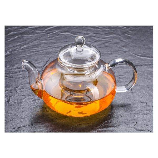 Glass Teapot with Infuser, Teapot with Strainer for Loose Tea, Tea Kettle Safe On Stovetop, Heat Resistant Borosilicate Glass Teapot with Removable Infuser (600ml/21oz)