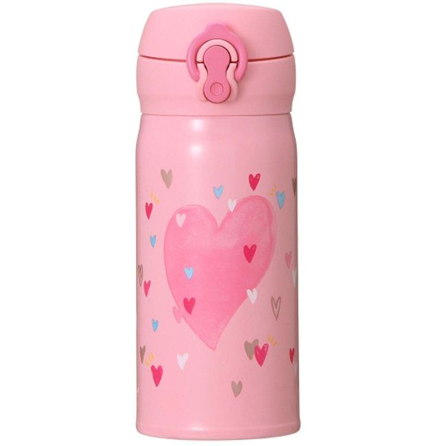 STARBUCKS Starbucks Valentine 2019 Handy Stainless Steel Bottle, Pink, 11.8 fl oz (350 ml), Heart, Pink, White, Double Wall Vacuum Structure, Tableware, My Bottle, Logo, Illustration, Goddess Coffee