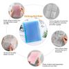 OTCRAFT A5 6 Ring Binder Cover Clean Transparent Soft PVC for Refillable Notebook Shell withMatte surfaceforStamp & Die Storage (Blue)
