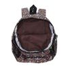 ECO CHIC Lightweight Foldable Water Resistant Mini Backpack Folds Into Pouch for Storage (Ditsy Black)