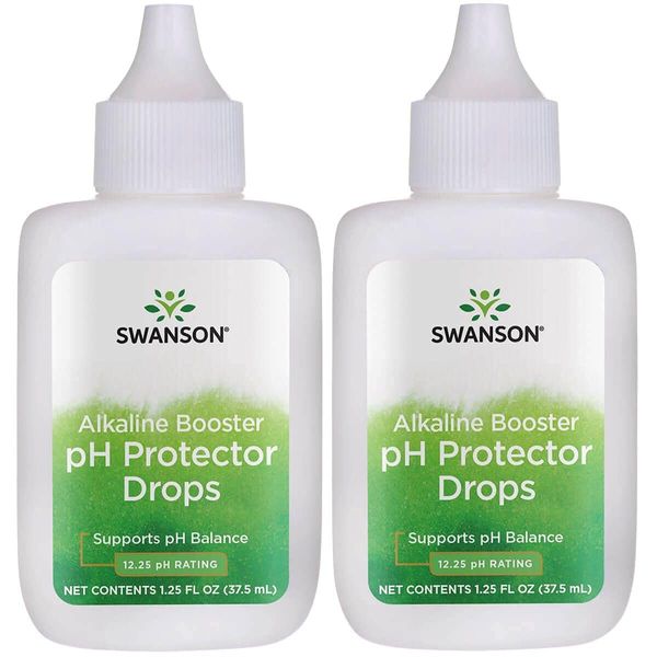 Swanson Alkaline Booster - pH Protector Drops with 12.25 pH Rating - Make Your Own Alkaline Water - Add to Distilled Water to Help Maintain pH Balance (1.25 Fl Oz) 2 Pack