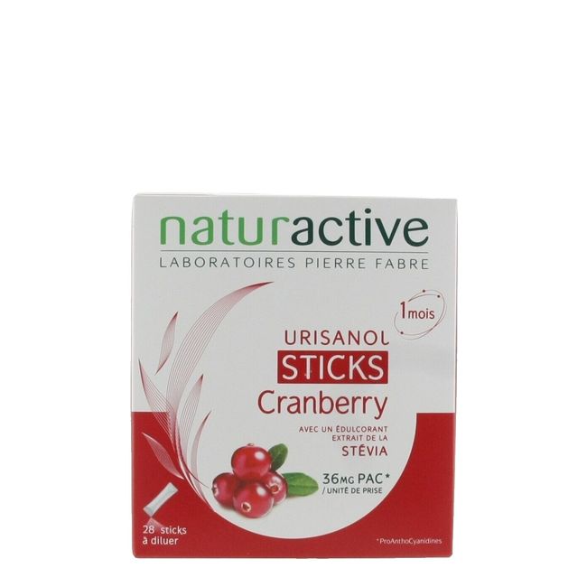 NATURACTIVE URISANOL STICKS CRANBERRY STEVIA 28 SACHETS - FREE SHIPPING