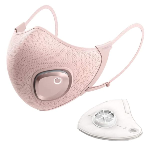 Philips acm066/02 Breeze Mask, Cherry Blossom Pink, Electric Fan, High-Performance, Pollen Protection, Sports Mask