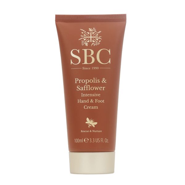 SBC Skincare Propolis & Safflower Intensive Hand & Foot Cream - 100ml | Hand Cream For Dry Skin | Foot Cream For Cracked Heels | Hand & Foot Cream With Shea Butter And Vitamin E