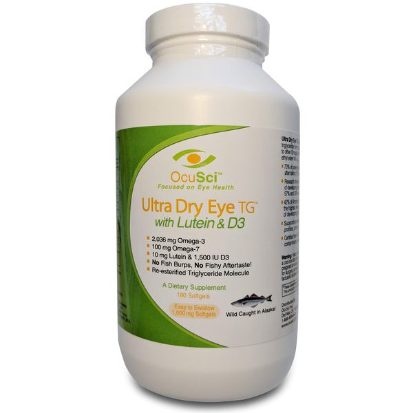 Formulated for Dry Eyes with Triglyceride Ultra Pure Omega-3, Omega-7, Lutein and D3 (2 Month Supply)