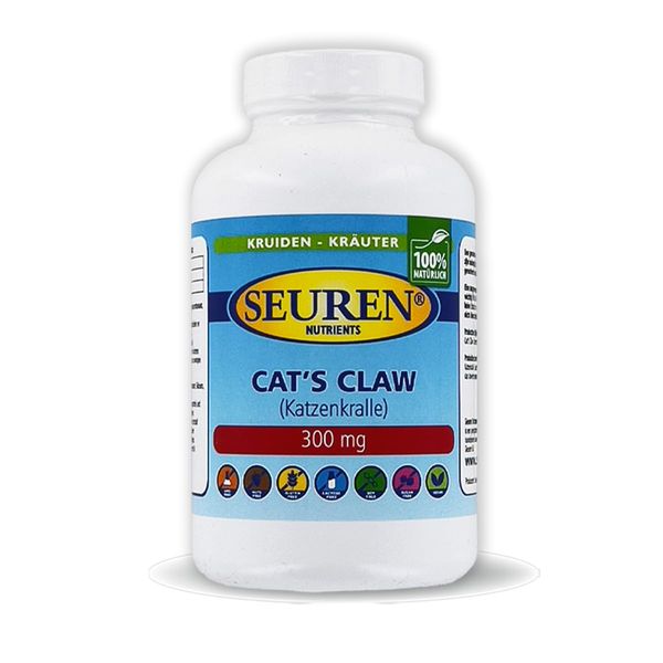 Seuren Nutrients | Cat's claw | Katzenkralle 50 mg Extrakt | 100 Kapseln | Katzenkralle 500 mg | Reiner Katzenkralle | Immunsystem | Una de Gato | Hochdosiert.
