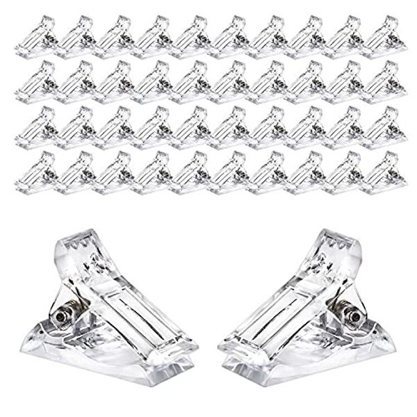 Pufeuoo 40Pcs Nail Tip Clips Polygel Nail Clips Plastic Finger Nail Extension UV LED Builder Clamps for DIY Nail Tool