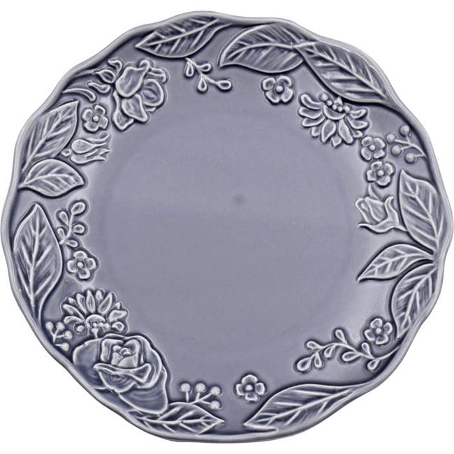 Mino Ware YUKURI 8381 Luriev Plate, Microwave Safe, Dishwasher Safe, Made in Japan, L Blue