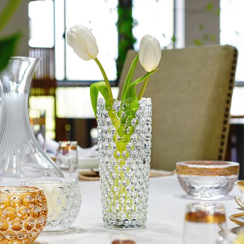 Thickened Crystal Glass Vase for Decor Clear Flower Vases for Centerpieces Living Room Kitchen Office Wedding