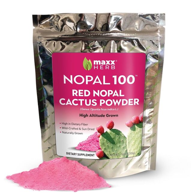 Maxx Herb Red Nopal Cactus Fruit Powder - Prickly Pear, High in Fiber, 10oz