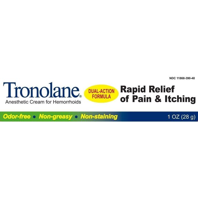 Tronolane Hemorrhoid Anesthetic Cream Pain & Itching Rapid Relief 1oz(Pack of 3)