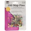 Charles Leonard Map Pins, 1/8 Inch Head, Assorted Colors, 100-Pack (21118)