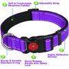 ATETEO Dog Collar,Reflective Adjustable Basic Dog Collar with Soft Neoprene Padding,Purple,Small Medium Large Dogs
