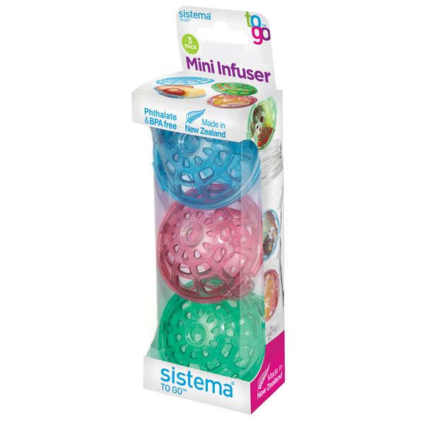 Sistema to Go Mini Infusers - Plastic, Multi-Colour, Pack of 3