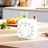 Thyonta Classic 60-Minute Wind-Up Kitchen Timer – Square White Mechanical Timer, Ideal for Cooking, Baking, and Time Management for All Ages