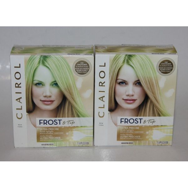 LOT(2) CLAIROL FROST & TIP BLONDE HIGHLIGHT KIT FOR LIGHT BLONDE TO MEDIUM BROWN