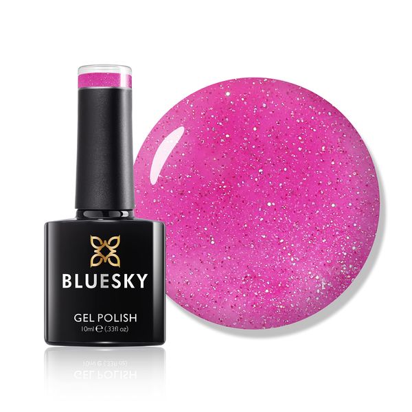 Bluesky Gel Nail Polish, Hot Pink Sparkle Pch36, Candy Pink, Glitter, Shimmer,Sparkle Long Lasting, Chip Resistant, 10 ml (Requires Drying Under UV LED Lamp)