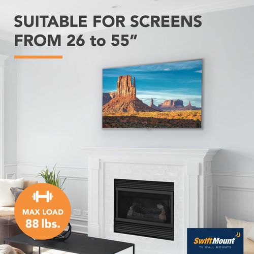Swift Mount SWIFT400-AP Low Profile TV Wall Mount for 26-inch to 55-inch TVs,Black