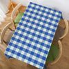 Walmsco Tablecloth Blue White Plaid Decor For Dining Room Kitchen Rectangular Table Cover 132 * 178cm