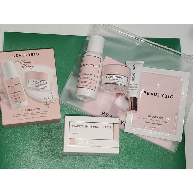 *BeautyBio Lot! Cleanse & Zen, GloPro Skin Prep Pads & Travel Set! Free Shipping