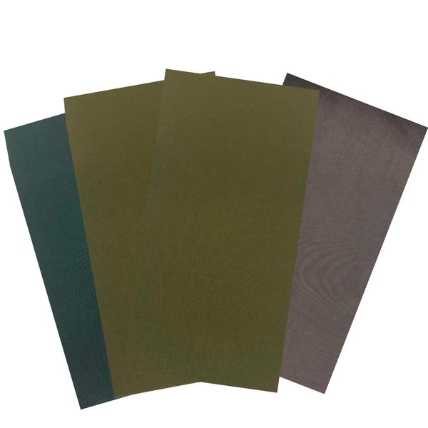 Set of 4 Nylon Repair Sheets, Repair Stickers, Waterproof, Washable, Down Jacket, Umbrella, Tent Repair, Remodeling, Reinforcement (Camouflage Green)