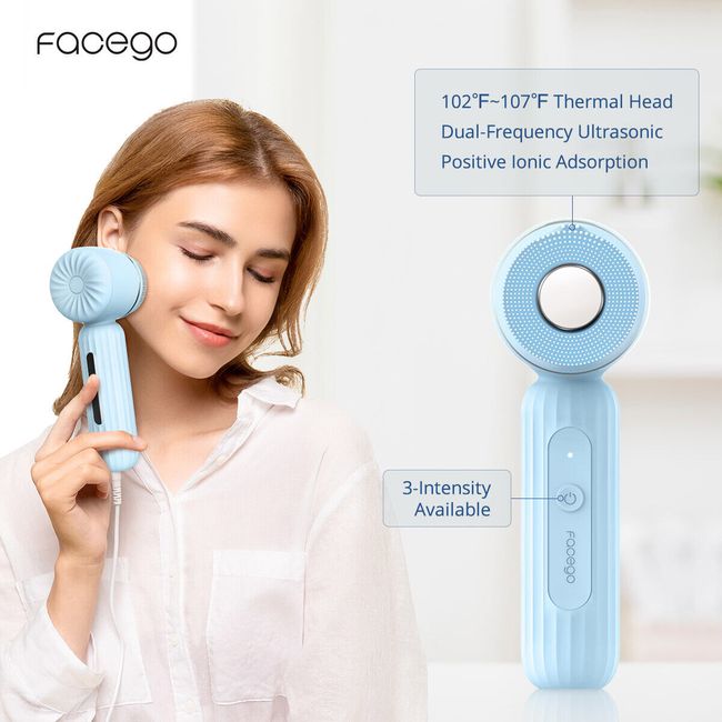 Facego Silicone Face Cleansing Brush Ultrasonic Facial Spa Skin Cleanse Massage