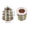 sourcing map Furniture Threaded Insert Nuts Zinc Alloy M5 Internal Threads 10mm Length 50pcs
