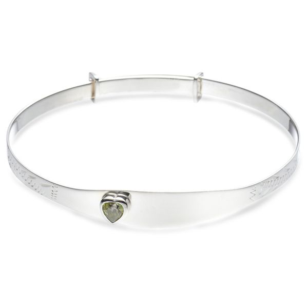 MiChic Children's August Silver Childs Birthstone Expanding Identity Bangle