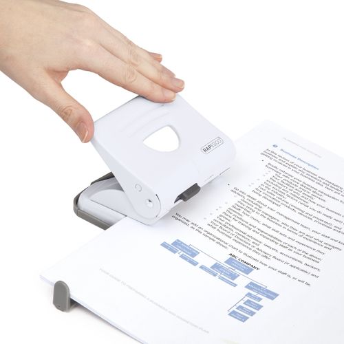 Rapesco 1399 825 2-Hole Metal Punch, 25 Sheet Capacity, White