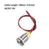 uxcell Signal Indicator Light AC/DC 12V 12mm Dash Lamp Flush Panel Mount Green LED Metal Shell