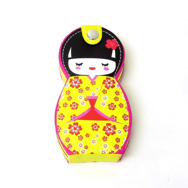 Nail Care 6 Piece Set Kokeshi Wind with Case (Yellow)