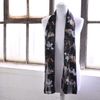 Dog Print Satin Stripe Scarf, Black