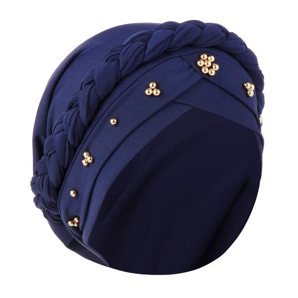 IPENNY Damen Elegante Kopftuch Turban Beanie Hat Bandana Haar Muslim Atmungsaktiv Sonnenschutz Chemo Kappe Haarverlust Islamischen Abaya Dubai Hidschab Stretch Stirnband Mütze KappeTied Head Wrap