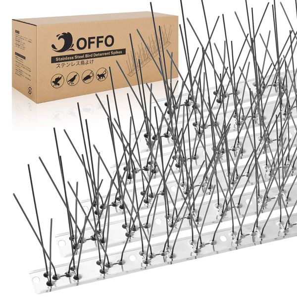 OFFO Bird Repellent Dove Repellent is 100% Stainless Steel Assembled, 13.5cm*8 Pack (109 inches) Weatherproof 15 Years Dense Needles Crow Repellent for Veranda Rooftop and Paddle with Instructions