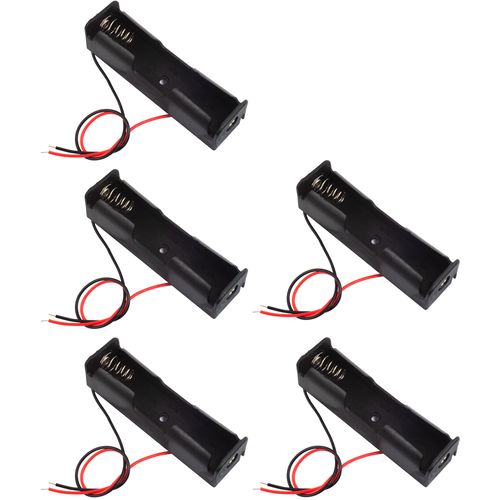 risingsaplings 5pcs 18650 Battery Holder Box Case for 18650 Battery Wire Lead Battery Storage