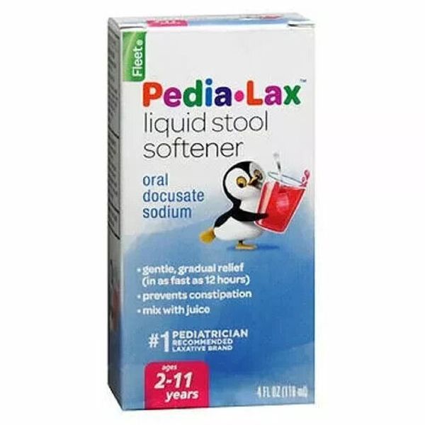 Fleet Pedia-Lax Liquid Stool Softener  Fruit punch 4 oz By Fleet