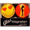 GlasXpert Glass Fridge Magnets Set of 2 Testosterone Glass Magnets