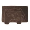 Dolphin Design 2 Piece Bath Mat & Pedestal Set (16 Colours) (See Description) (Grey)