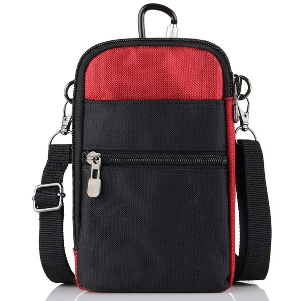 Handy Umhängetasche zum Umhängen RFID Schutz, Handy Gürteltasche mit Clip Herren Klein, RFID Blocker Handytasche Schultertasche Herren Damen Brusttasche Crossbody Messenger Bag Geldbörse Kuriertasche