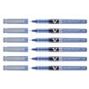 Pack of 6Pilot V5Hi-Tecpoint Liquid Ink Rollerball Pen Fine Blue Pasteaa