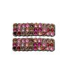Shiny Diamante Rhinestone Rectangular Shape Snap Hair Clips, Wedding Bridal Accessories, Multi