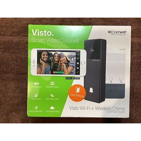 VISTO SMART VIDEO DOORBELL WI-FI + WIRELESS CHIME POWER SUPPLY Comelit CAMERA