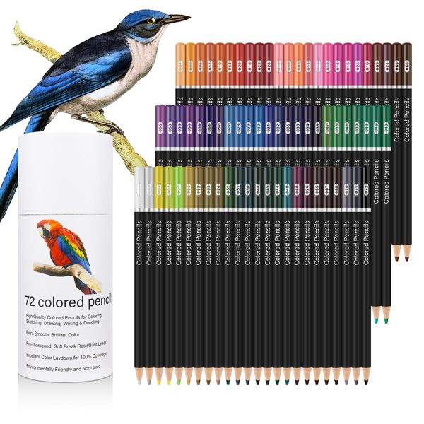 SEANTUA 72 Coloured Pencils Set for Adult, Quality Soft Core, Oil Based Colouring Pencils for Artists,Professional Drawing Pencils Art Supplies, Colour Pencil for Adults Kids