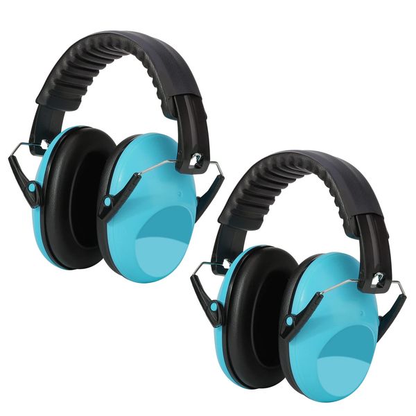 Kriogor 2 Pack Ear Defenders Children, 26dB SNR Noise Cancelling Headphones Sound Blocking Earmuffs Autism, Adjustable Soft Kids Ear Defenders Ear Protection Earmuffs for Boys, Girls, Toddlers (Blue)